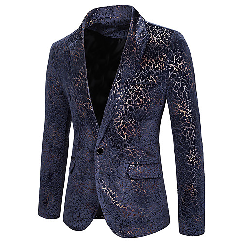 

Blue / Red Paisley Regular Fit Rayon / Polyester Men's Suit - Peaked Lapel