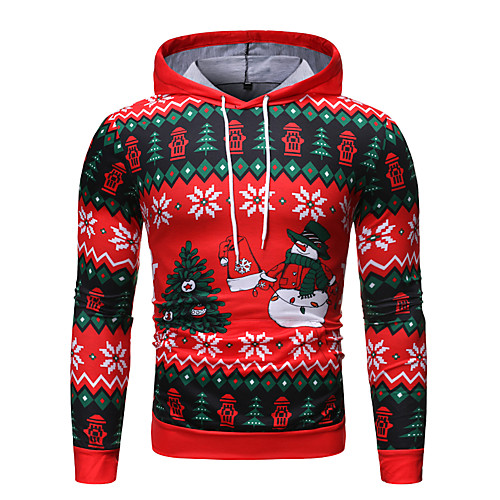 

Men's Pullover Hoodie Sweatshirt Character Work Casual Hoodies Sweatshirts Red