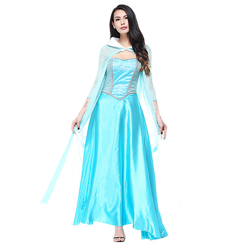 

Elsa Outfits Masquerade Women's Movie Cosplay Cosplay Halloween Light Blue Dress Shawl Halloween Carnival Masquerade Polyster