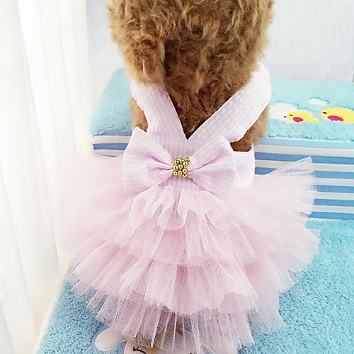 

Dog Dress Puppy Clothes Striped Wedding Dog Clothes Puppy Clothes Dog Outfits Pink Green Light Blue Costume for Girl and Boy Dog Polyster S M L XL