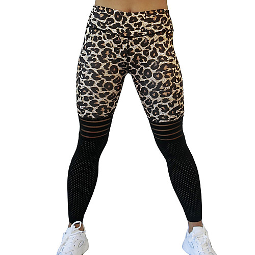 

Women's High Waist Yoga Pants Leggings Butt Lift Breathable Quick Dry Black Mesh Gym Workout Running Fitness Sports Activewear Stretchy / Moisture Wicking