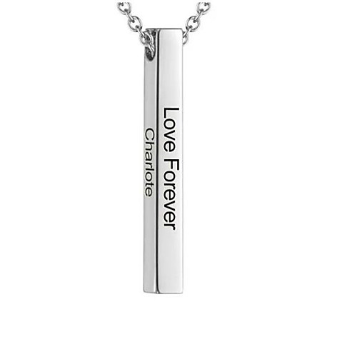 

Personalized Customized Necklace Name Necklace Gift Daily Holiday Rectangle 1pcs Silver / Laser Engraving