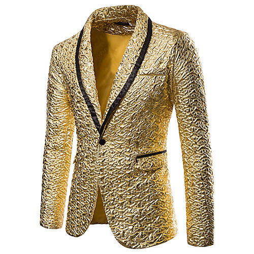 

Black / Red / Gold Solid Colored Regular Fit Polyester Men's Suit - Shirt Collar