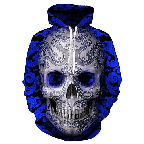 

Men's Hoodie Tie Dye 3D Casual Halloween Hoodies Sweatshirts Blue