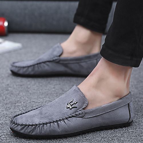 

Men's Summer / Fall Classic / British Daily Home Loafers & Slip-Ons Walking Shoes Pigskin Black / Khaki / Gray