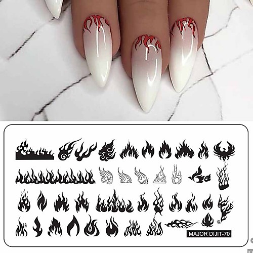 

1 pcs Major flame dolphins Dijit brand series nail printing template is white card back