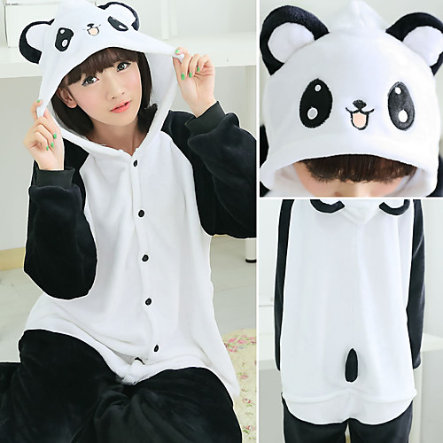 

Adults' Kigurumi Pajamas Unicorn Panda Onesie Pajamas Flannelette Black / Brown / Black / White Cosplay For Men and Women Animal Sleepwear Cartoon Festival / Holiday Costumes