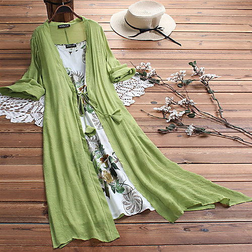 

Women's Swing Dress Maxi long Dress Blue Yellow Blushing Pink Green Half Sleeve Geometric Round Neck Hot M L XL XXL 3XL 4XL 5XL / Plus Size