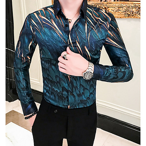 

Men's Geometric Shirt Daily Blue / Long Sleeve