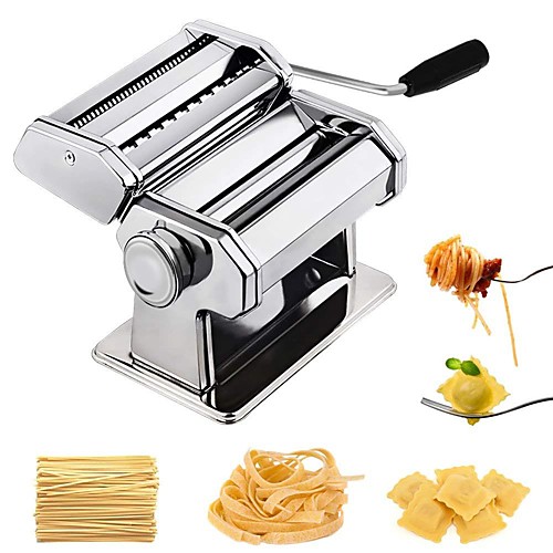 

Noodle Pasta Maker Stainless Steel Lasagne Spaghetti Ravioli Dumpling Machine with Two Cutter