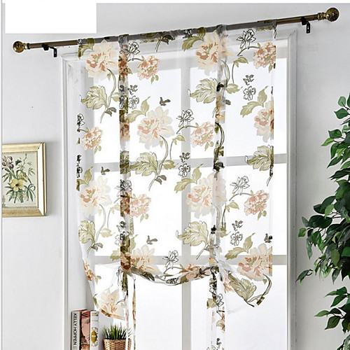 

Sheer Curtains for Bedroom Living Room Tatami Decoration Large Peony Roman Curtain Bay Window Light Curtain