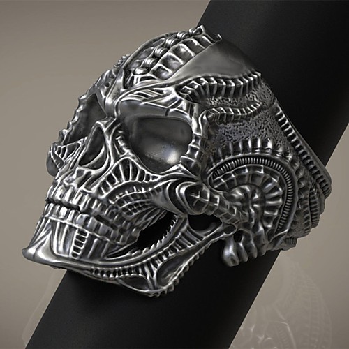 

Men's Ring 1pc Silver Alloy irregular Vintage Punk Trendy Daily Jewelry Vintage Style Skull