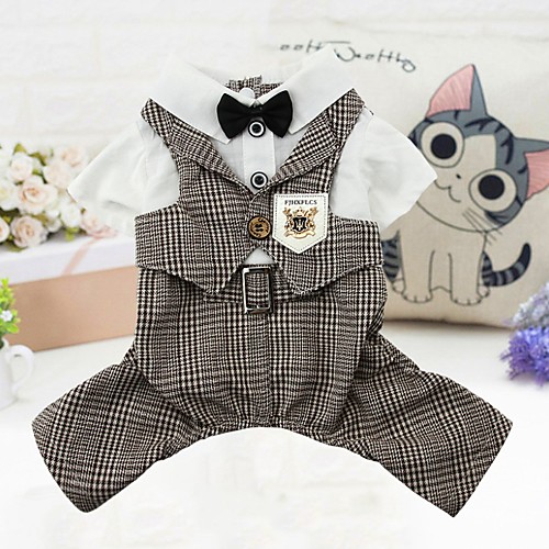 

Dog Outfits Suit Puppy Clothes Plaid / Check Wedding Wedding Party Dog Clothes Puppy Clothes Dog Outfits Blue Khaki Costume for Girl and Boy Dog Polyster XS S M L XL XXL