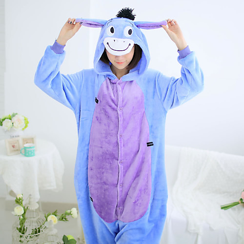 

Adults' Kigurumi Pajamas Donkey Onesie Pajamas Flannelette Blue Cosplay For Men and Women Animal Sleepwear Cartoon Festival / Holiday Costumes / Leotard / Onesie / Leotard / Onesie