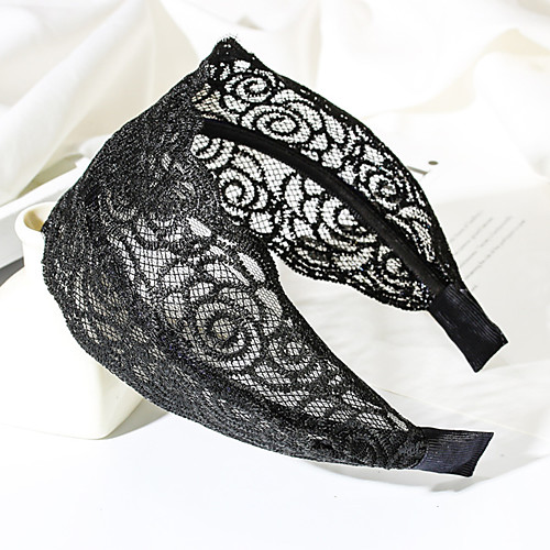 

Women's Hair Ties For Street Flower Series Classic Fabric Black 1