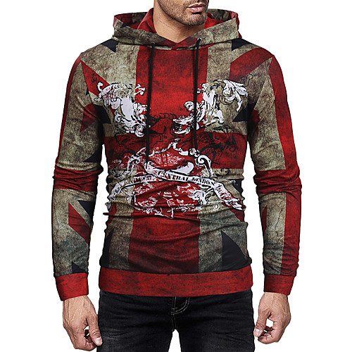 

Men's Hoodie Graphic Hooded Daily Basic Casual Hoodies Sweatshirts Wine