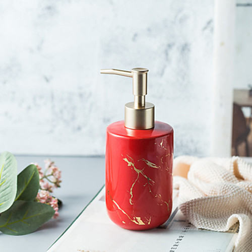

Nordic Marble Texture 300ml Ceramic Soap Dispenser Four Colors Optional kitchen Hand Sanitizer Bottle Shower Gel Bottle Bathroom Accessories