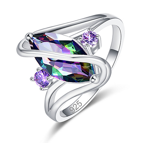 

Women's Band Ring Ring Cubic Zirconia 1pc Silver Green Blue Brass Copper Rose Gold Plated Statement Luxury Classic Wedding Jewelry Classic Joy Blessed Cool