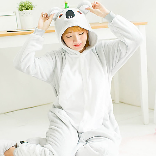 

Adults' Kigurumi Pajamas Koala Onesie Pajamas Flannelette Gray Cosplay For Men and Women Animal Sleepwear Cartoon Festival / Holiday Costumes