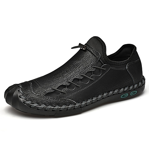 

Men's Fall / Spring & Summer Casual / British Daily Party & Evening Oxfords Cowhide Breathable Non-slipping Wear Proof Black / Brown