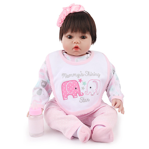 

NPK DOLL 22 inch Reborn Doll Reborn Toddler Doll Baby Boy Baby Girl Safety Gift Cute Cloth 3/4 Silicone Limbs and Cotton Filled Body with Clothes and Accessories for Girls' Birthday and Festival Gifts