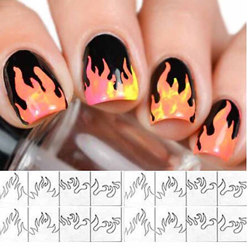 

5pcs/Set Hot style color flame stickers laser stickers with lamination aurora flame decals