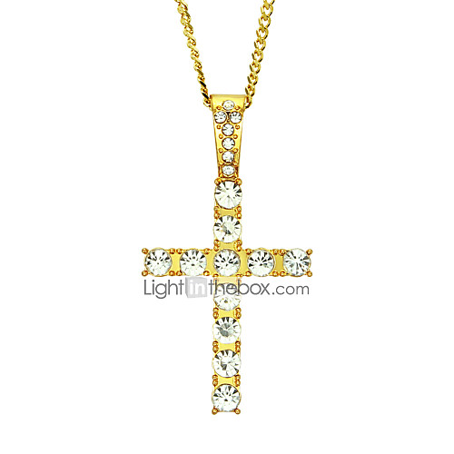 

Men's Women's Pendant Necklace Chain Necklace Long Necklace Geometrical Cross Unique Design Fashion Hip-Hop Zircon Gold Plated Gold Silver 60 cm Necklace Jewelry 1pc For Street