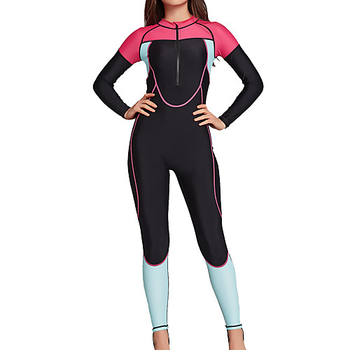 

SBART Women's Rash Guard Dive Skin Suit Bodysuit Breathable Quick Dry Full Body Front Zip - Swimming Surfing Snorkeling Patchwork Autumn / Fall Spring Summer / Micro-elastic