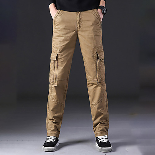 

Men's Hiking Pants Trousers Hiking Cargo Pants Solid Color Winter Outdoor Warm Soft Comfortable Wear Resistance Cotton Pants / Trousers Bottoms Black Grey Khaki Green Camping / Hiking / Caving