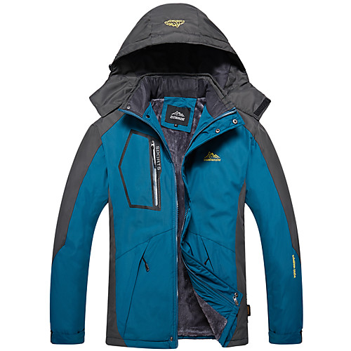 

Men's Hiking Jacket Ski Jacket Winter Outdoor Solid Color Waterproof Windproof Breathable Warm Winter Jacket Single Slider Hunting Ski / Snowboard Fishing Black Red Army Green Blue