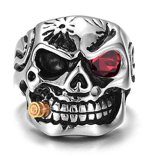 

Men's Ring 1pc Silver Alloy irregular Vintage Trendy Ethnic Daily Jewelry Vintage Style Skull