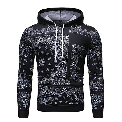 

Men's Pullover Hoodie Sweatshirt Scenery Work Casual Hoodies Sweatshirts Black