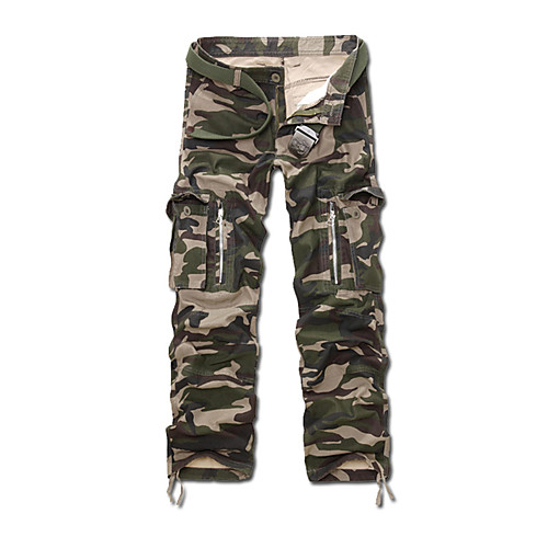 

Men's Hiking Pants Trousers Hiking Cargo Pants Camo Winter Outdoor Warm Soft Comfortable Wear Resistance Cotton Pants / Trousers Bottoms Army Green Camouflage Grey Khaki Brown Camping / Hiking