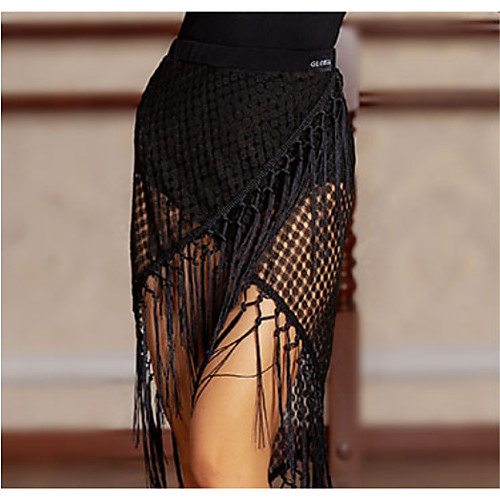 

Latin Dance Skirts Tassel Women's Training Crystal Cotton