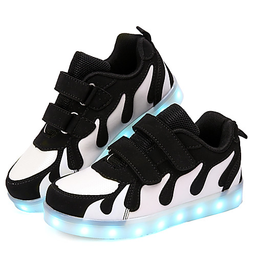 

Boys' LED / LED Shoes PU Sneakers Big Kids(7years ) Sequin / LED / Luminous White / Black / Pink Fall / Winter / Rubber
