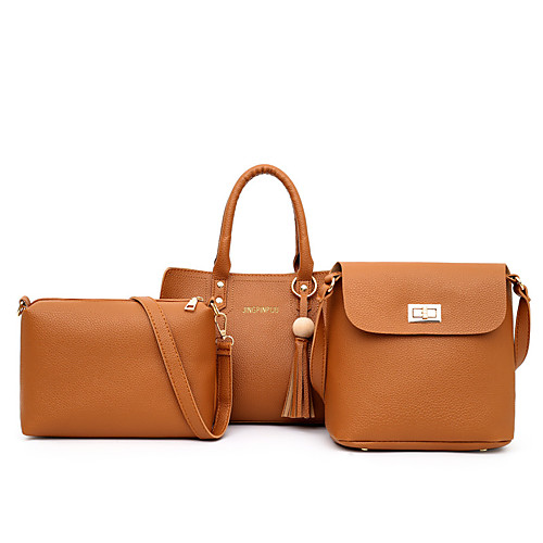 

Women's PU Bag Set Letter 3 Pcs Purse Set Black / Brown / Wine