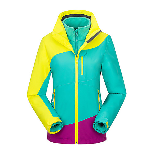 

Women's Hiking Jacket Winter Outdoor Patchwork Waterproof Windproof Warm Comfortable Top Camping / Hiking / Caving Traveling Winter Sports Purple / Fuchsia / Navy Blue / Burgundy