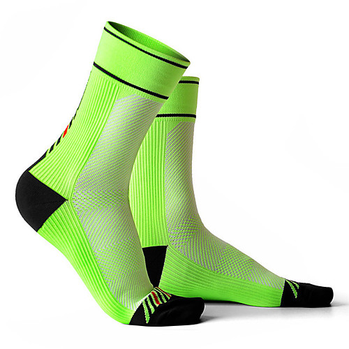 

Socks Cycling Socks Men's Women's Bike / Cycling Moisture Wicking Quick Dry Anatomic Design 1 Pair Geometric Elastane Black White Green L / Stretchy / Road Bike Cycling / Mountain Bike MTB