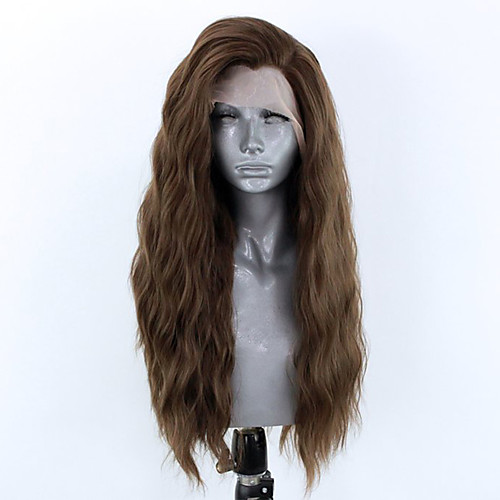 

Synthetic Lace Front Wig Wavy Side Part Lace Front Wig Long Chestnut Brown Synthetic Hair 18-26 inch Women's Adjustable Heat Resistant Party Brown