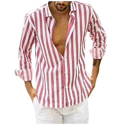 

Men's Striped Shirt Daily Black / Blushing Pink / Long Sleeve