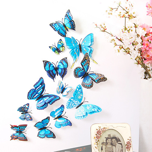

Animals Double Layer Wall Stickers 3D Wall Stickers Decorative Wall Stickers Light Switch Stickers Fridge Stickers Wedding Stickers PVC Home - Blue