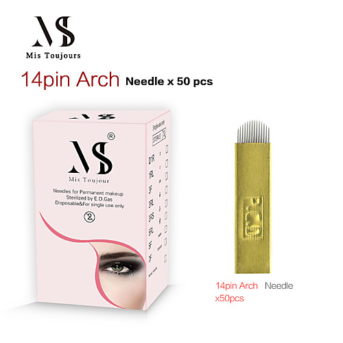 

50pcs Manual Microblading Needles 14U Tebori Tattoo Blades For Permanent Makeup Eyebrow Lip Eyeliner's Micropigmentation Accessories