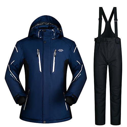 

MUTUSNOW Men's Ski Jacket with Pants Skiing Snowboarding Winter Sports Waterproof Windproof Warm Polyester Clothing Suit Ski Wear / Solid Colored