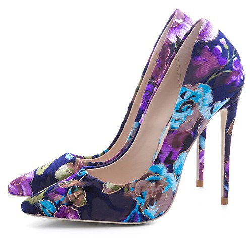 

Women's Heels Stiletto Heel Pointed Toe Polyester Spring & Fall Purple