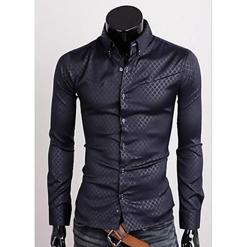 

Men's Shirt Solid Colored Long Sleeve Daily Tops White Black Navy Blue