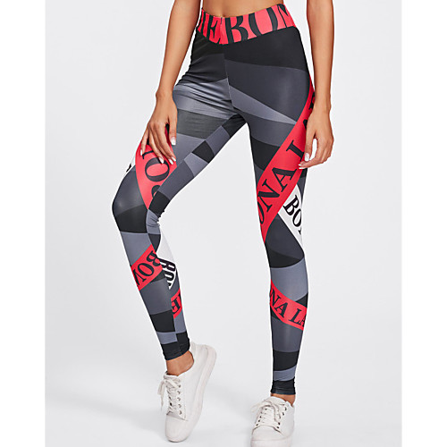 

Women's High Waist Yoga Pants Winter Print Black / Silver GrayWhite White / Black BluePink Light Purple Elastane Running Fitness Gym Workout Tights Leggings Bottoms Sport Activewear Moisture