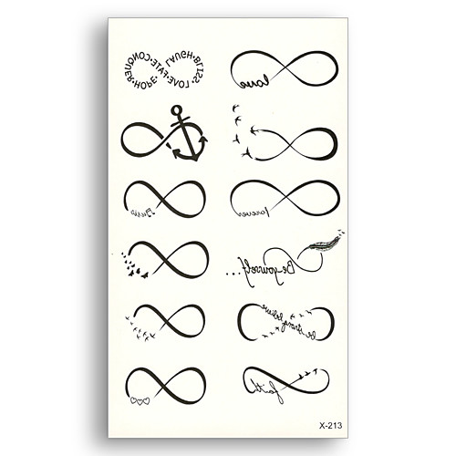 

10 pcsBlack Line Tattoo Stickers Removable Water Transfer Fake tattoos disposable Waterproof Temporary Sticker curve Love anchor