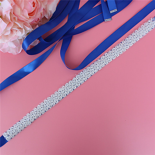 

Satin / Tulle Wedding / Party / Evening Sash With Imitation Pearl / Belt / Appliques Women's Sashes