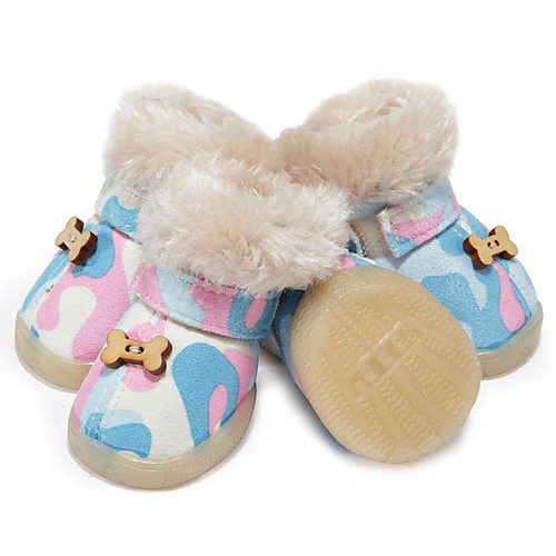 

Dogs Boots / Shoes Christmas Holiday Classic Fashion For Pets Plush Fabric Red