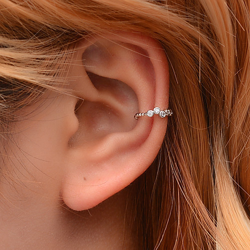 

Women's Ear Cuff Crossover Happy Earrings Jewelry Gold / Silver For Club